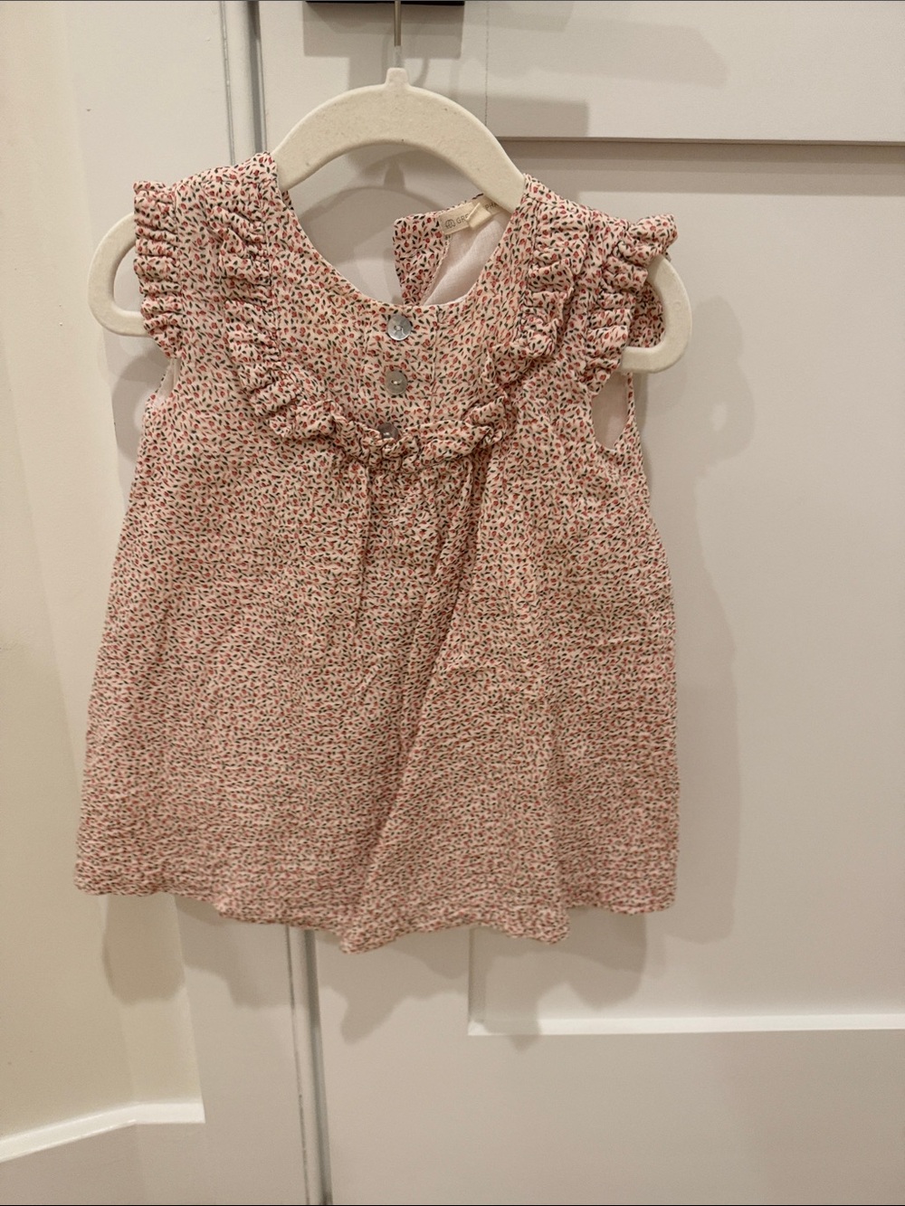 Girls' Floral Ruffle Camisole Dress in Light Pink